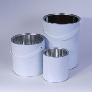 Empty Round Lever Lid Tin Lacquered with lid