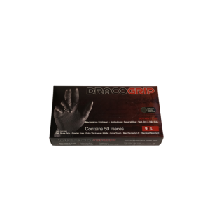 Heavy Duty Strong Black Nitrile Fishscale Grip Disposable Gloves
